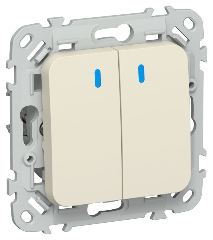 выключатель проходной 2-кл. сп flite вс62-1-1-флсл 10а с индикацией механизм сливочный iek fi-v22-1-10-1-k86 от BTSprom.by