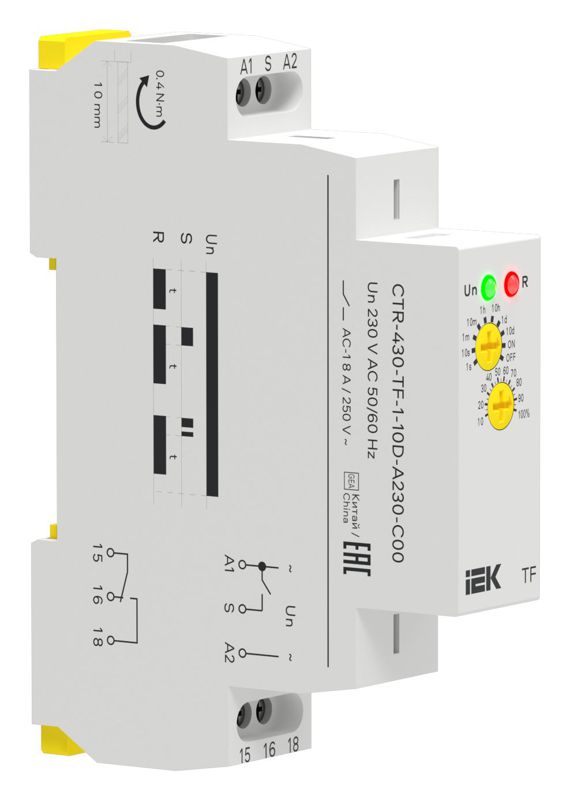 реле задержки выключения tf 1 контакт 230в ac iek ctr-430-tf-1-10d-a230-c00 от BTSprom.by