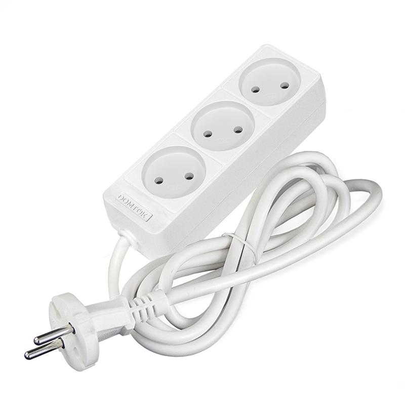 удлинитель 3х1.5м без заземл. 10а ip20 2.2квт пвс 2х0.75 бел. domtok 2370 от BTSprom.by