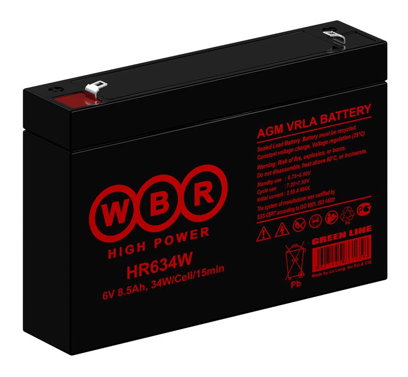  Аккумулятор 6В 9А.ч WBR HR634W WBR фото в каталоге от BTSprom.by