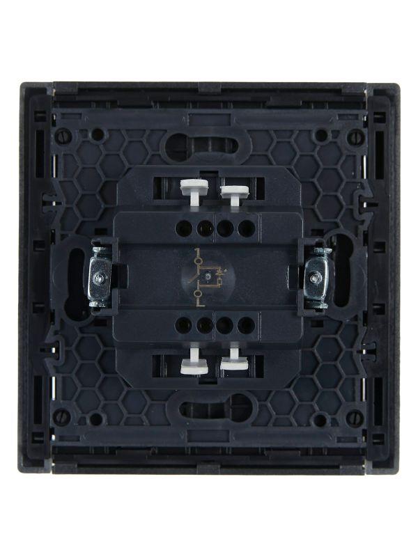  Выключатель 1-кл. СП FORTE&PIANO 10А FP502 с индикацией сталь IEK FP-V10-1-10-1-K46 фото в каталоге от BTSprom.by