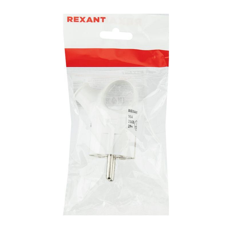  Вилка Евро угловая 16А с заземл. с кольцом бел. Rexant 11-8951 фото в каталоге от BTSprom.by