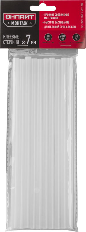 стержень клеевой 90 092 oem-ks01-7-200-h10 7ммх200мм (уп.10шт) онлайт 90092 от BTSprom.by