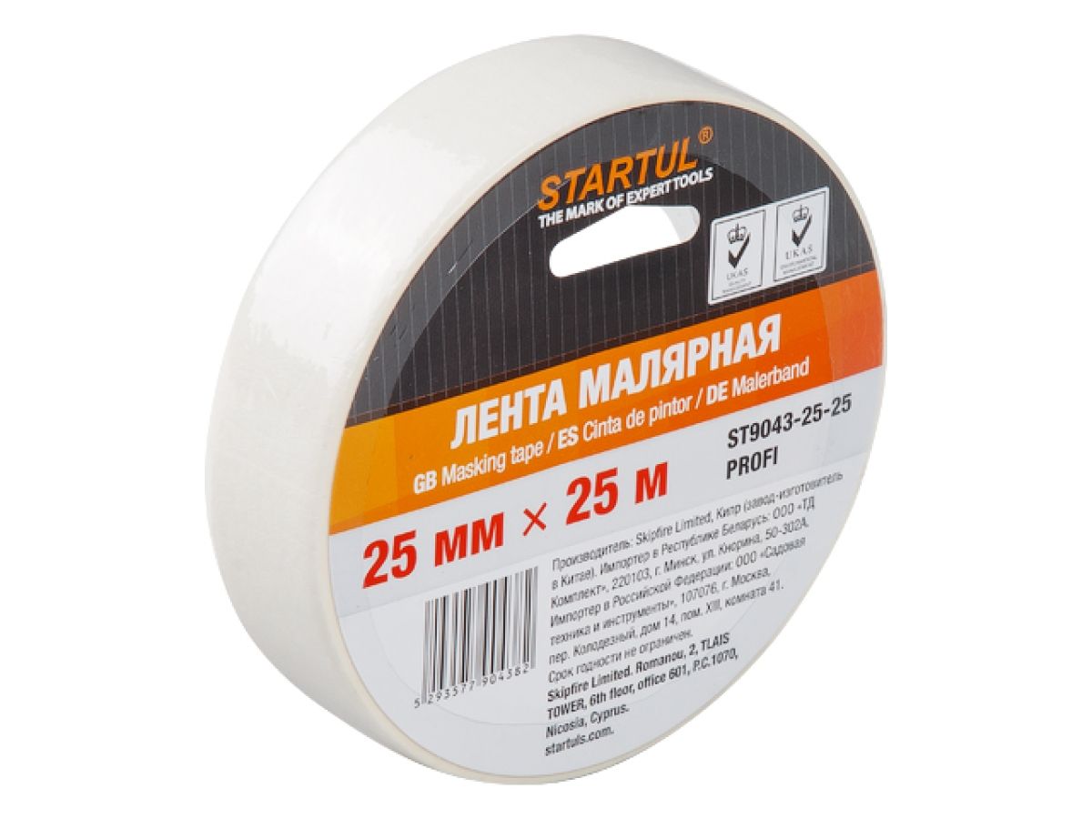 лента малярная 25ммх25м startul profi (st9043-25-25), белая st9043-25-25 от BTSprom.by