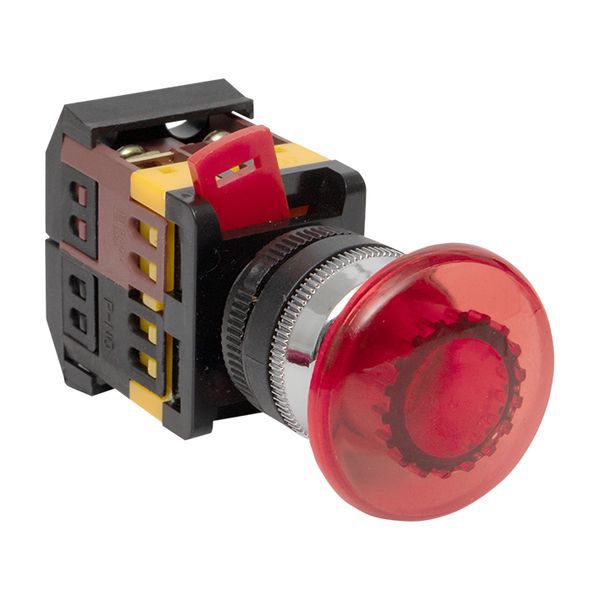  Кнопка "Грибок" AELA-22 NO+NC 220В с подсветкой красн. PROxima EKF pbn-aela-1r-220 фото в каталоге от BTSprom.by