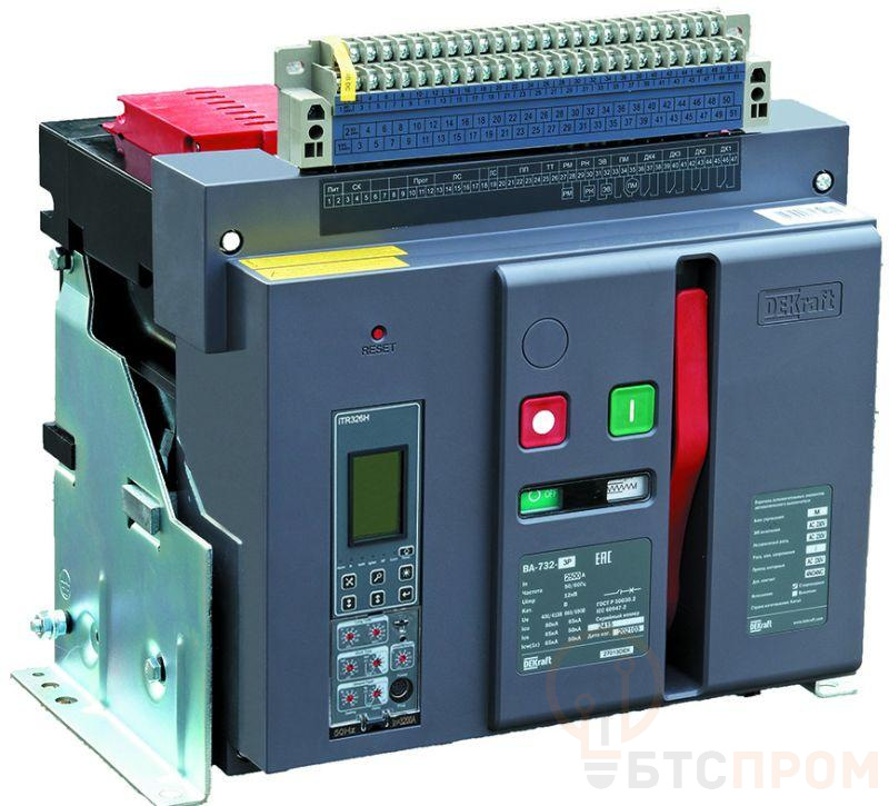 Выключатель автоматический воздушный 4п 2000А 80кА ВА-732 стац. расцеп. Н DEKraft 27118DEK фото в каталоге от BTSprom.by  Выключатель автоматический воздушный 4п 2000А 80кА ВА-732 стац. расцеп. Н DEKraft 27118DEK фото в каталоге от BTSprom.by