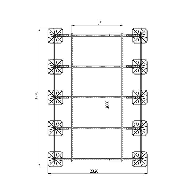  Конструкция опорная для установки оборудования TECHNORAPTOR FOOT 2000х3000 тип 2 HD КМ TR0252 фото в каталоге от BTSprom.by