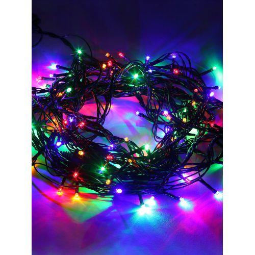  Гирлянда светодиодная "Нить" 10м 100LED 8 режимов зел. пр. 220В IP20 мультиколор ЭРА Б0041893 фото в каталоге от BTSprom.by