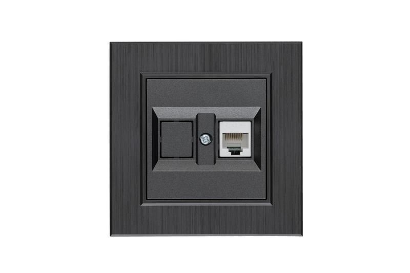 розетка компьютерная cat 5+гнездо karea line star дым. металлик makel 86050035 от BTSprom.by