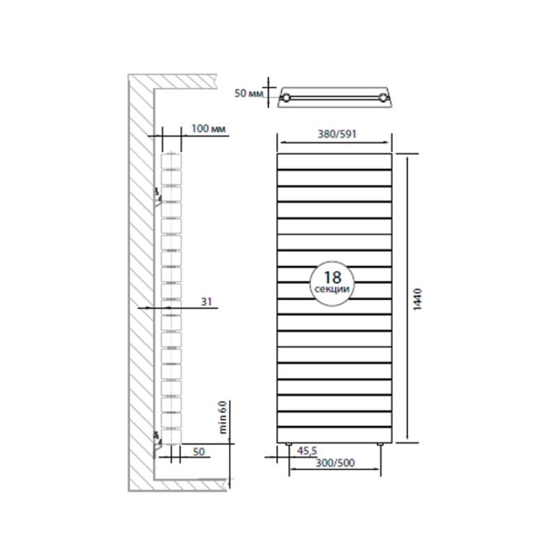  Радиатор PianoForte Tower 500 new 18 секц. биметал. Noir Sable Royal Thermo НС-1176344 фото в каталоге от BTSprom.by