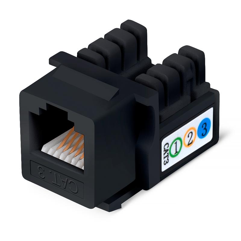 вставка keystone jack rj12 (6p6c) угол 90град. 110 idc черн. cabeus 9481c от BTSprom.by