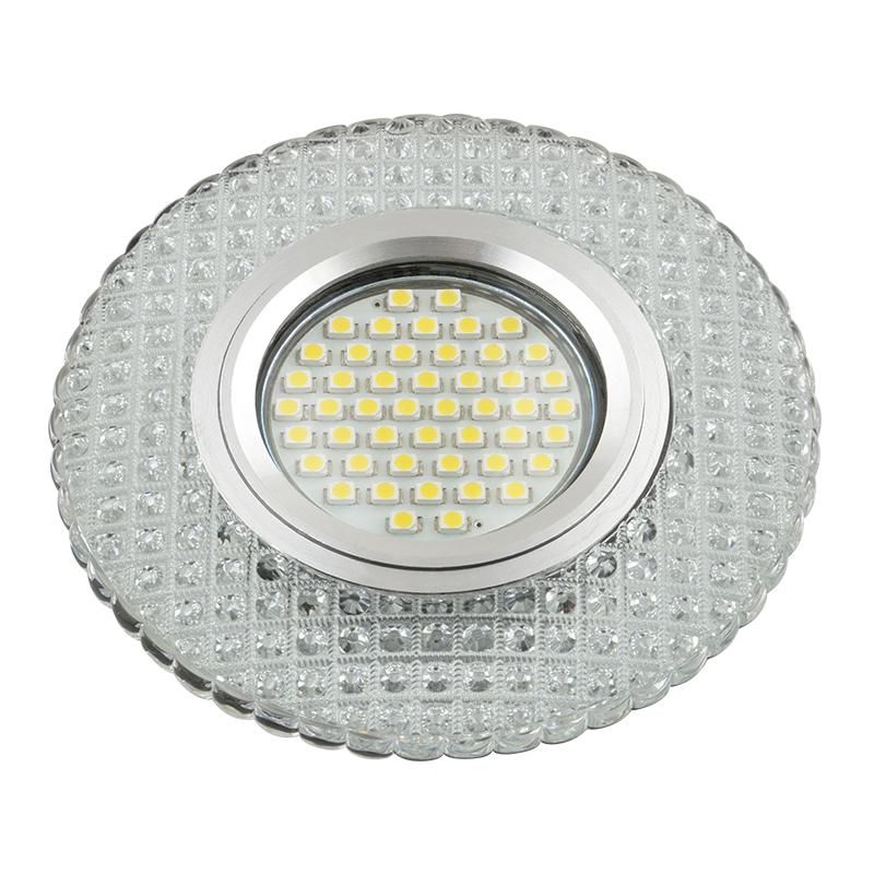 светильник dls-l135 gu5.3 glassy/clear gu5.3 встраив. доп. светодиод. подсветка 3вт без лампы стекло fametto ul-00003859 от BTSprom.by