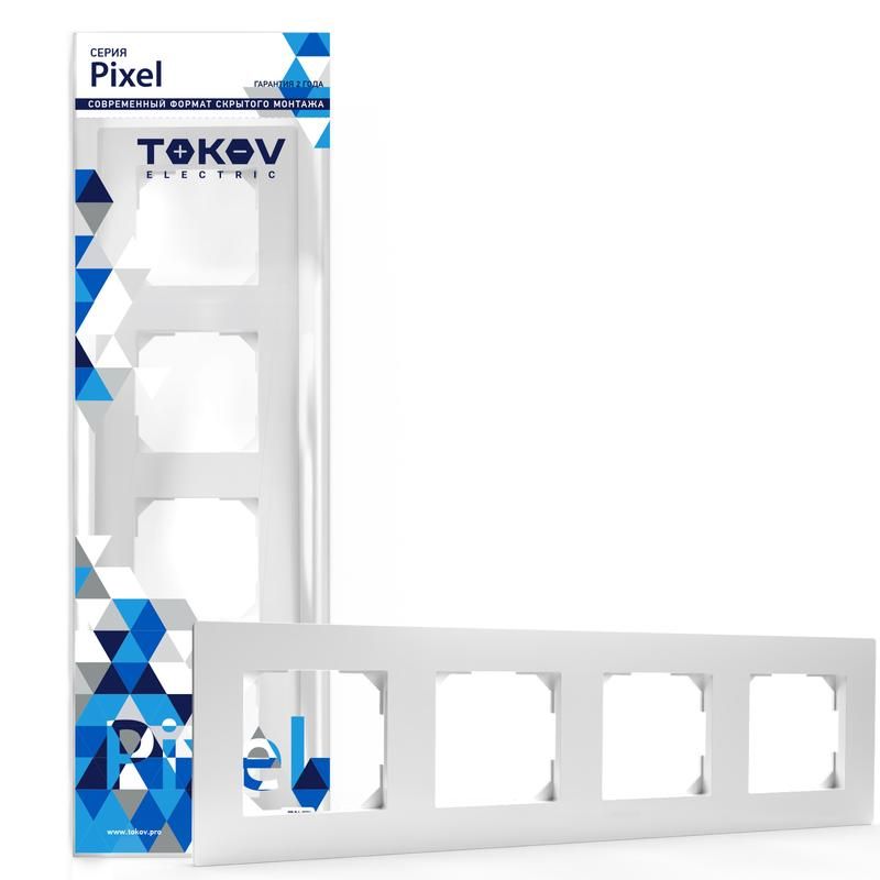 рамка 4-м pixel универс. бел. tokov electric tke-px-rm4-c01 от BTSprom.by