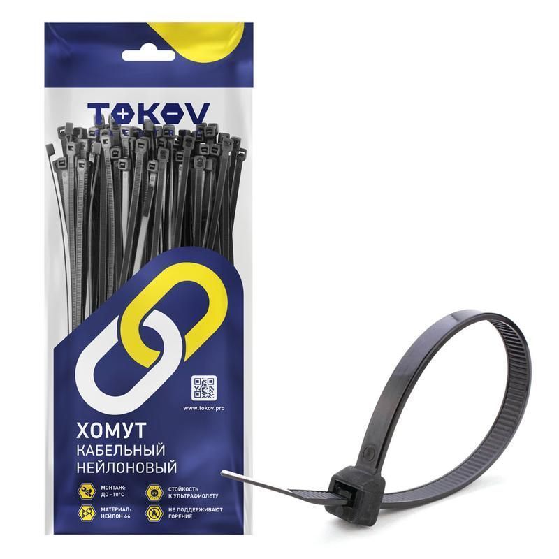 хомут кабельный нейлоновый черн. 3.6х200 (уп.100шт) tokov electric tke-hns-3.6-200-b/100 от BTSprom.by