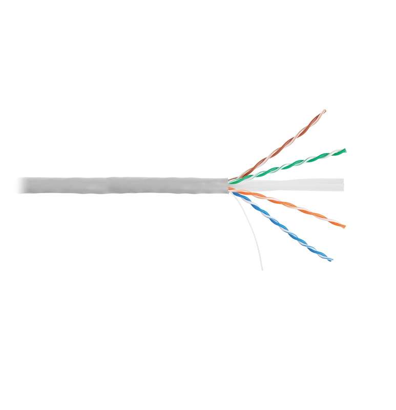 кабель u/utp кат.6 (класс e) 4 пары 23 awg (0.57мм) тест по iso/iec 250мгц ож bc чистая медь внутр. pvc нг(а) сер. (уп.305м) nikolan nkl 4140a-gy от BTSprom.by