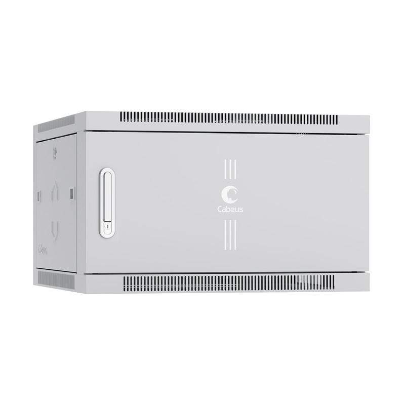 шкаф телекоммуникационный настенный sh-05f-6u60/45m 19дюйм 6u 600х450х368мм дверь метал. сер. (ral 7035) cabeus 7103c от BTSprom.by