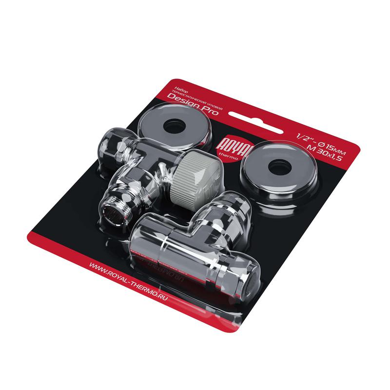  Набор термостатический угловой Design Pro 15мм М30х1.5 хром Royal Thermo НС-1646649 фото в каталоге от BTSprom.by