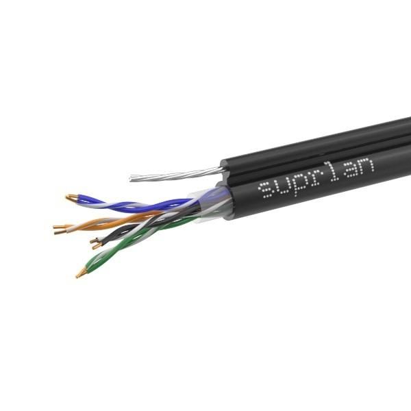 кабель витая пара u/utp кат.5e 4х2х24awg solid cu pe outdoor standard трос черн. (м) suprlan 01-0322-1 от BTSprom.by