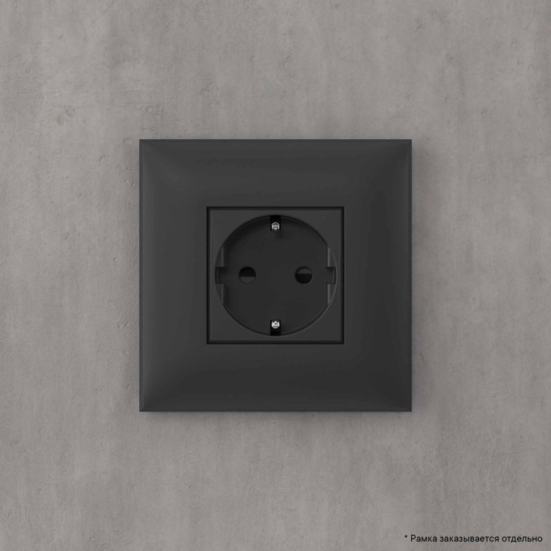  Розетка 1-м СП 2мод. Avanti "Черный матовый" 16А 2P+E защ. шторки механизм черн. DKC 4412003 фото в каталоге от BTSprom.by