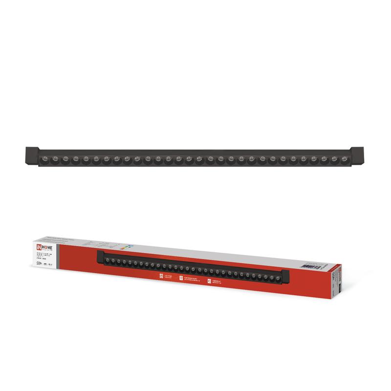 светильник светодиодный трековый top-line ltr-02r-tl 50вт 4000к ip40 5000лм 870мм 24град. линейный поворотн. черн. in home 4690612045870 от BTSprom.by