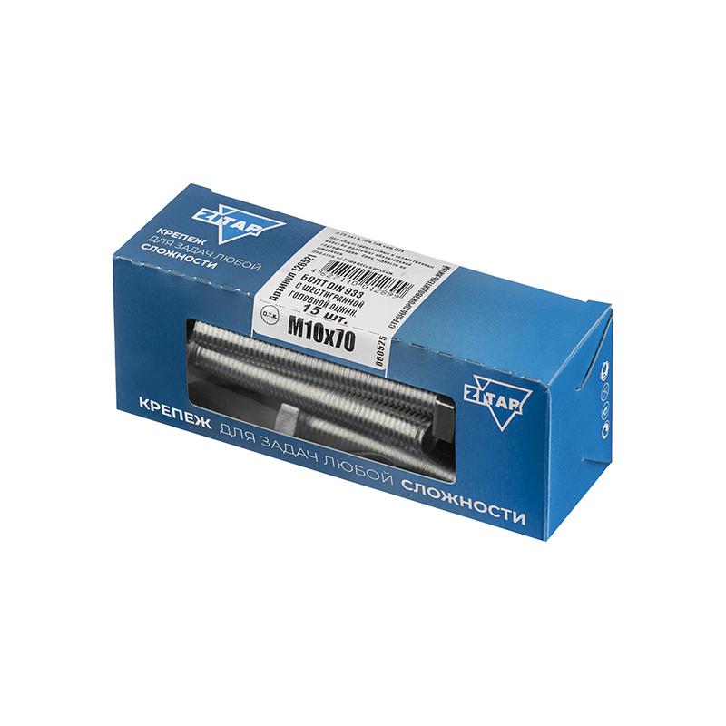  Болт с шестигранной головкой М10х70 DIN 933 оцинк. (уп.15шт) Tech-Krep/Zitar 126521 фото в каталоге от BTSprom.by