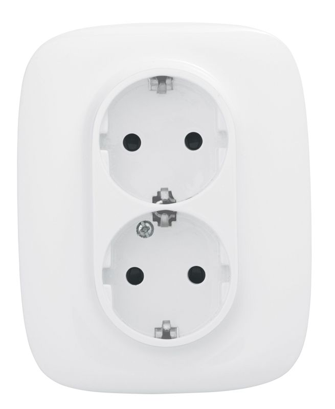 розетка 2-м сп valena allure 16а ip20 250в 2х2p+e защ. шторки безвинт. клеммы с лицев. панелью бел. leg 753726 от BTSprom.by