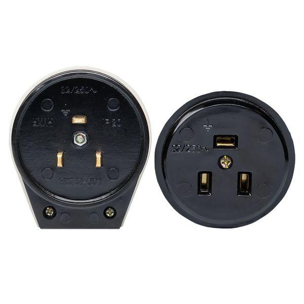  Разъем 1-м ОП РШ-ВШ 32А IP20 250В 2P+PE карболит. черн. PROxima EKF AS-250-O-03 фото в каталоге от BTSprom.by