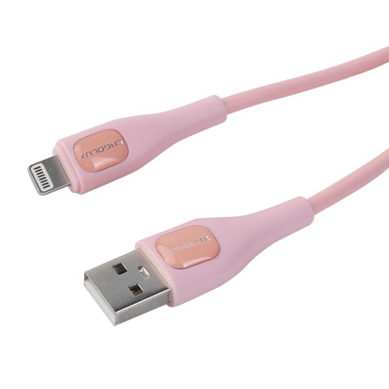  Кабель USB-Lightning ELX-CDC03-C14 3А 1.2м зарядка+передача данных коробка роз. Ergolux 15304 фото в каталоге от BTSprom.by
