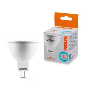 лампа светодиодная 7.5вт 6500к gu5.3 wolta 25wmr16-220-7.5gu5.3 от BTSprom.by