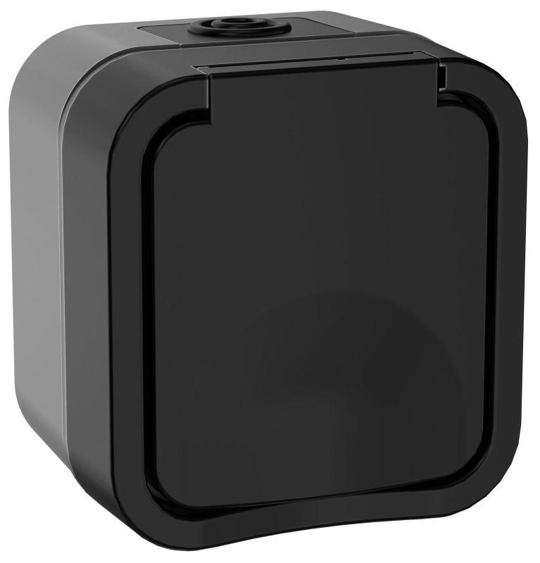 розетка 1-м оп tors 16а ip55 ts120 с заземл. с крышкой графит iek ts-r16-16-55-k53 от BTSprom.by