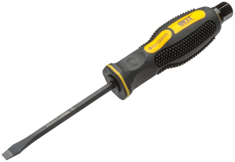  Отверткa ударная сталь S2 шестигран. жало боек под ключ прорезиненная ручка профи 6х100мм SL FIT 55636 фото в каталоге от BTSprom.by