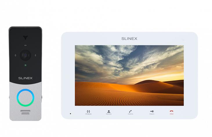 комплект видеодомофона sm-07mhd бел. + ml-20hd черн./серебр. slinex по-00002858 от BTSprom.by