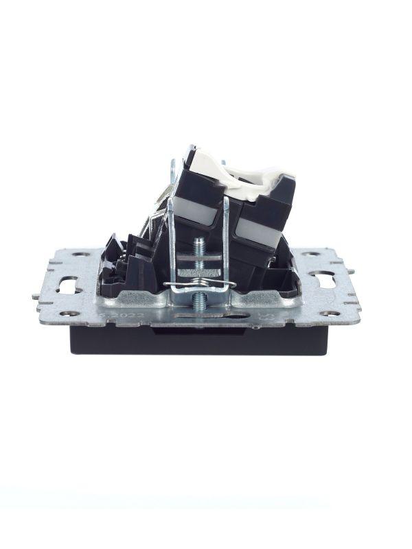  Розетка компьютерная + телевизионная 2-м BRITE РТВ/РК12-БрГ RJ45 кат.5E + TV механизм графит IEK BR-AK20-1-K53 фото в каталоге от BTSprom.by