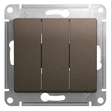 выключатель 3-кл. сп glossa 10а ip20 (сх. 1+1+1) 10ax механизм шоколад. se gsl000831 от BTSprom.by