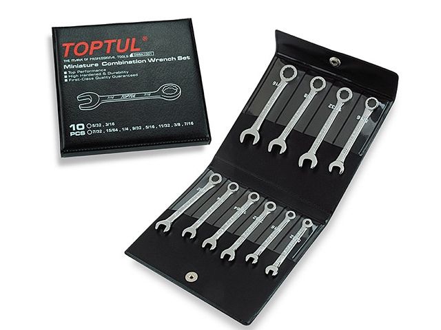 набор ключей комбинир. миниатюрн. дюйм. 10 шт. (5/32"-7/16") toptul gbba1001 от BTSprom.by