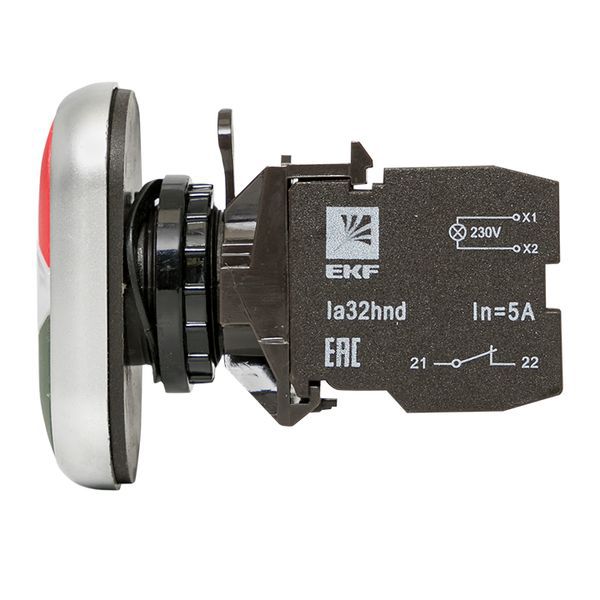  Кнопка LA32HND "Пуск-Стоп" крас./зел. с подсветкой 24В DC NO+NC EKF la32hnd-24 фото в каталоге от BTSprom.by