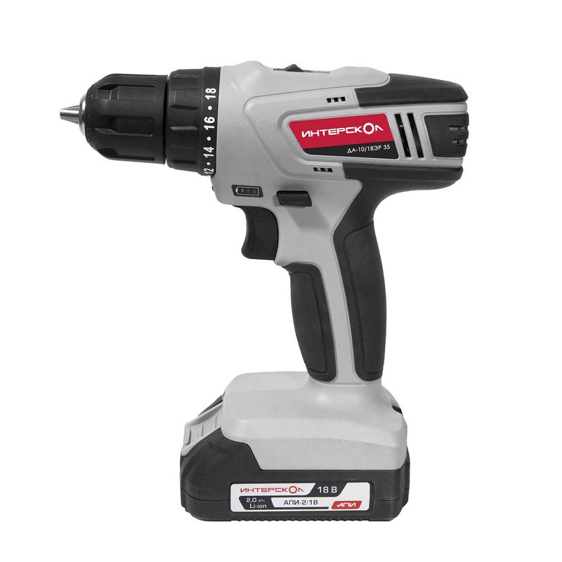 дрель-шуруповерт аккумуляторная да-10/18эр 35 интерскол 518.2.2.20 от BTSprom.by