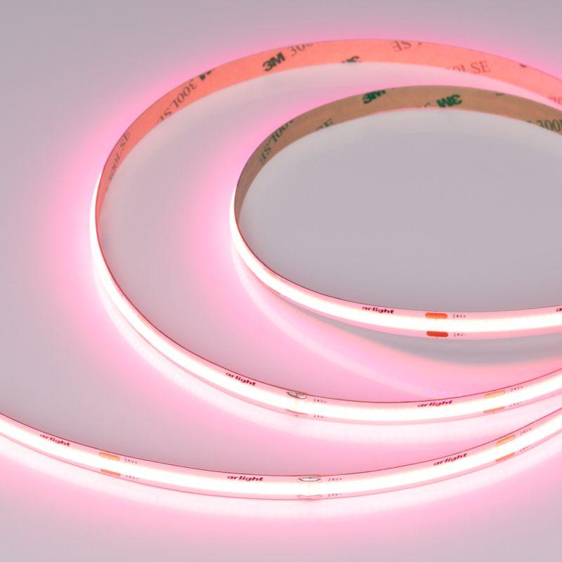 лента светодиодная cob-x480-8mm 24v pink 8вт/м ip20 (уп.5м) arlight 047743 от BTSprom.by