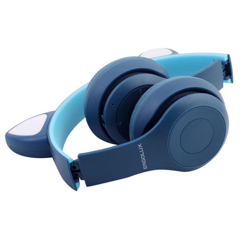  Наушники накладные беспроводные ELX-BTHP02-C06 FM MP3 микрофон ушки син. ERGOLUX 15458 фото в каталоге от BTSprom.by
