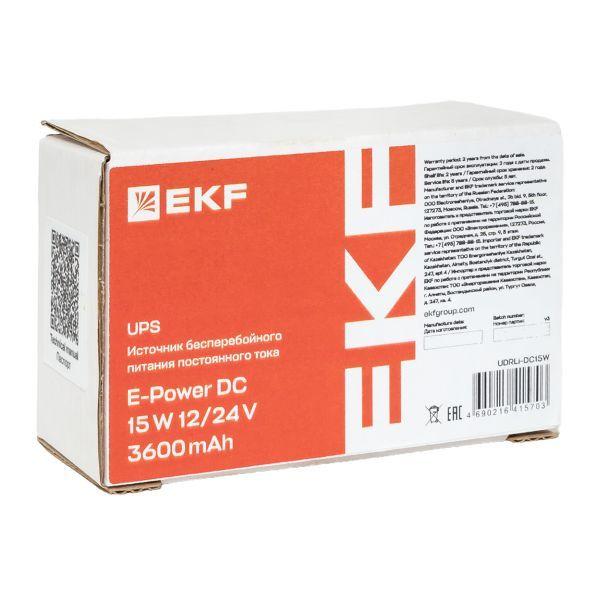  Источник бесперебойного питания постоянного тока E-Power UPS DC -15W 12/24В 3600мАч EKF UDRLi-DC15W фото в каталоге от BTSprom.by