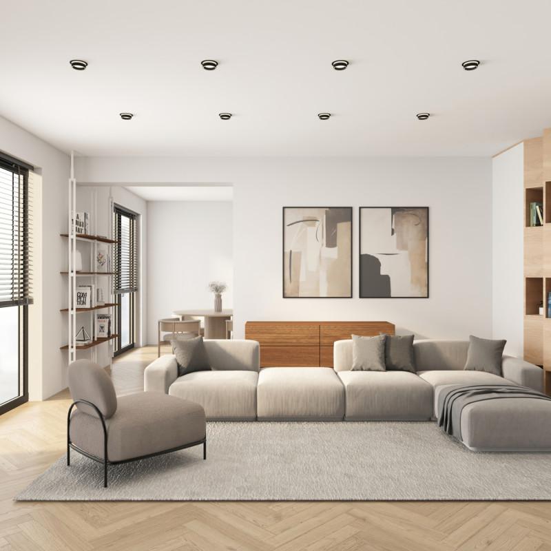  Светильник NIKO 15Вт GX53 IP20 LED встраив. акрил алюм. черн. DENKIRS 772632 фото в каталоге от BTSprom.by