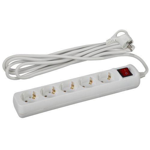 удлинитель 5х3м с заземл. 10а ip20 ux-5es-3m пвс 3х0.75 с выкл. эра б0035757 от BTSprom.by