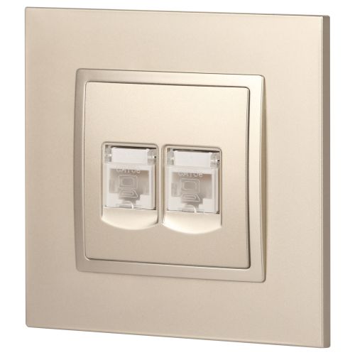  Розетка компьютерная 2-м Elegance 14-3108-04 RJ45 IP20 механизм шампань Эра Б0034311 фото в каталоге от BTSprom.by