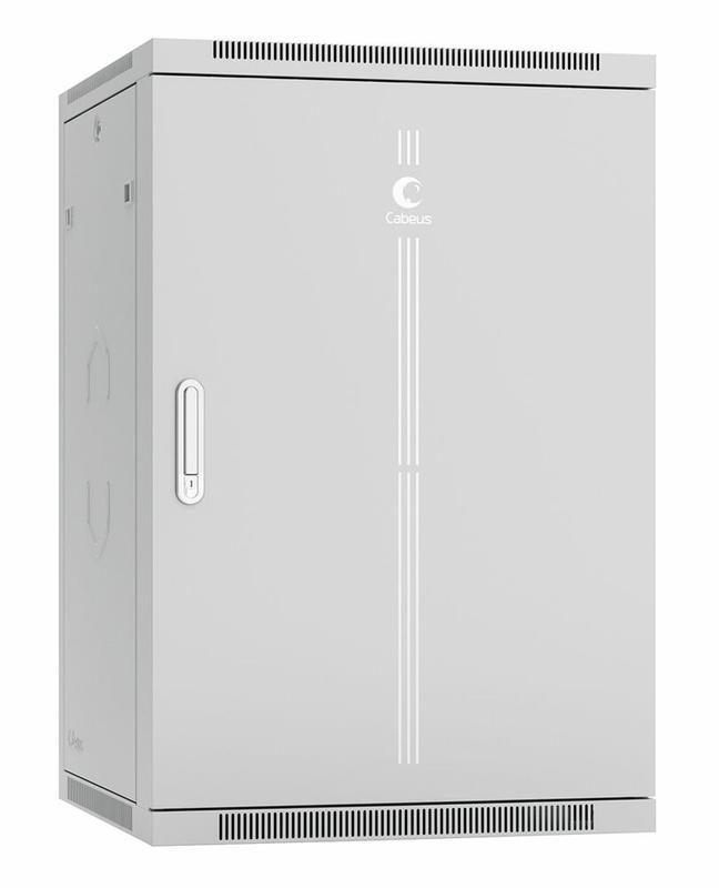 шкаф телекоммуникационный настенный sh-05f-18u60/60m-r 19дюйм 18u 600х600х901мм разобран. дверь метал. ral 7035 сер. cabeus 10741c от BTSprom.by