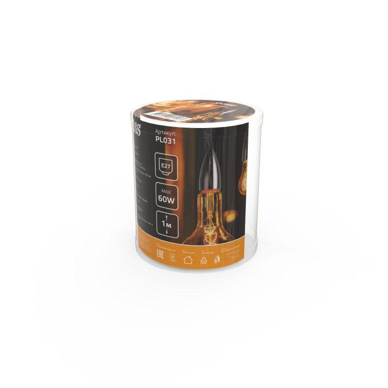  Светильник Decor E27 IP20 200-240В 1м подвесной черн. GAUSS PL031 фото в каталоге от BTSprom.by