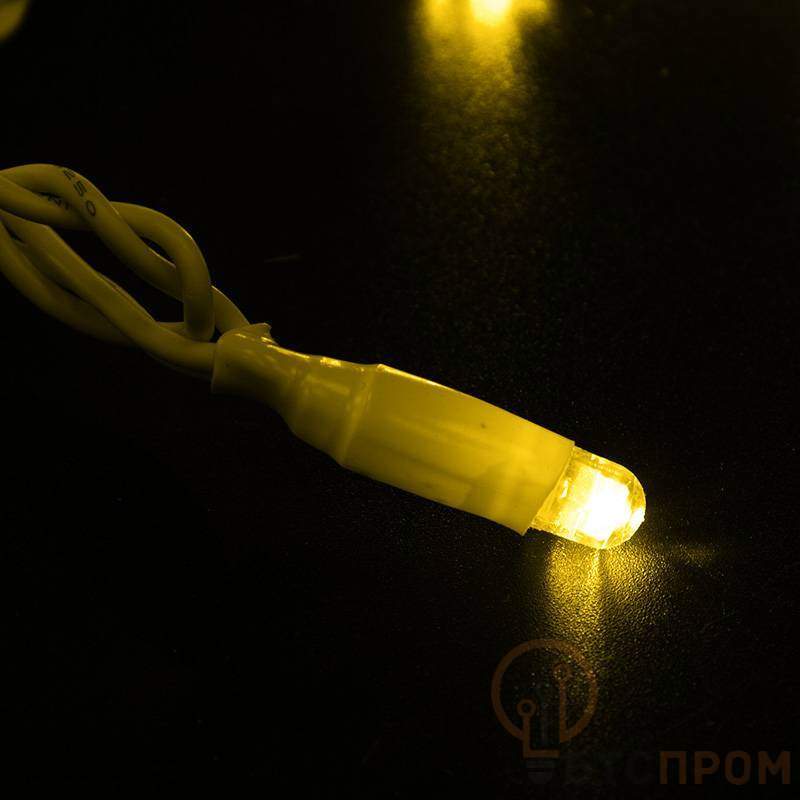  НИТЬ ПВХ flashing 10м (2 модуля x 5м), белый ПВХ, 100 LED Желтый, 230В (нужен шнур питания 303-500/303-500-1) фото в каталоге от BTSprom.by