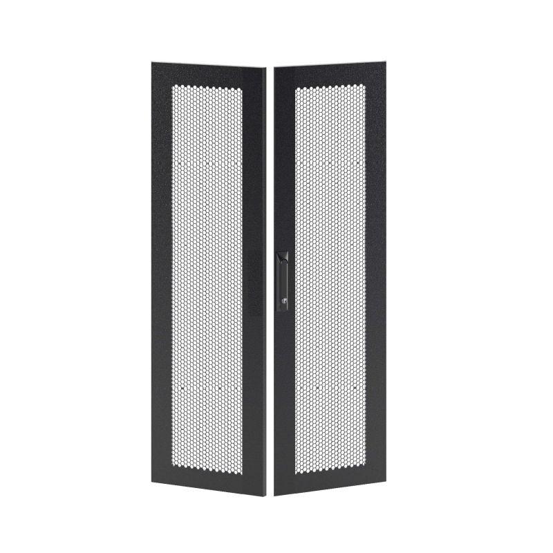 дверь двустворчатая для it-cqe 1400х600 перфорир. ral9005 dkc rbitcpmd1460 от BTSprom.by