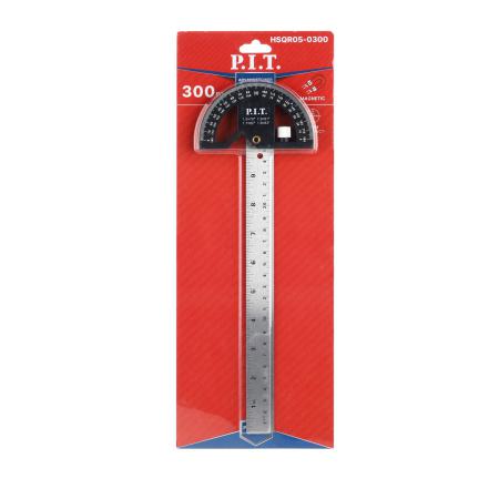 линейка из нержавеющей стали с транспортиром advance hsqr05-0300 (300мм магнит) p.i.t. hsqr05-0300 от BTSprom.by