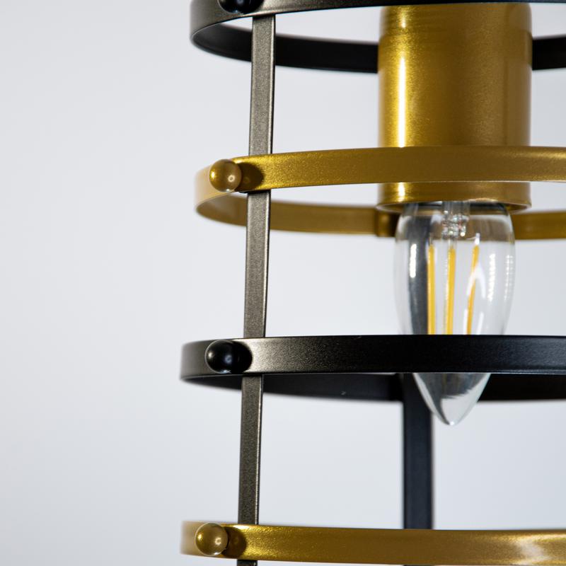  Светильник "Абелла" 211 НСБ 01-60-175 Е27 (ИМ) подвесной черн. зол. Элетех 1005405103 фото в каталоге от BTSprom.by