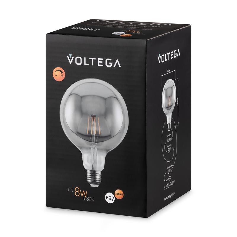 Лампа светодиодная Loft Led G95 8Вт 3000К E27 DIM Voltega 8535 фото в каталоге от BTSprom.by